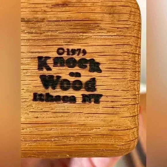 Knock on Wood Ithaca NY set of 4 vintage wooden spice containers 1979 - Picture 3 of 4